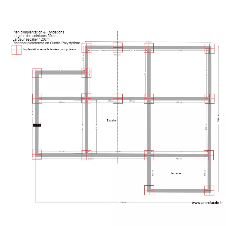 plan fondation. Plan de 