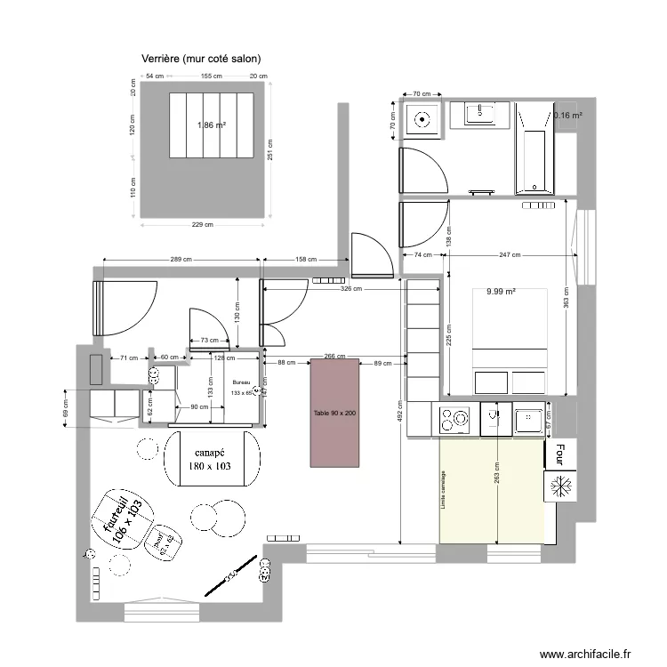 salon Cinna Pukka. Plan de 