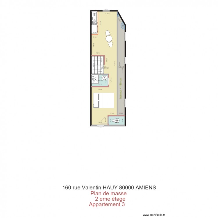 plan de masse 160 Valentin Hauy 80000 AMIENS appartement 3 2eme  étage. Plan de 0 pièce et 0 m2