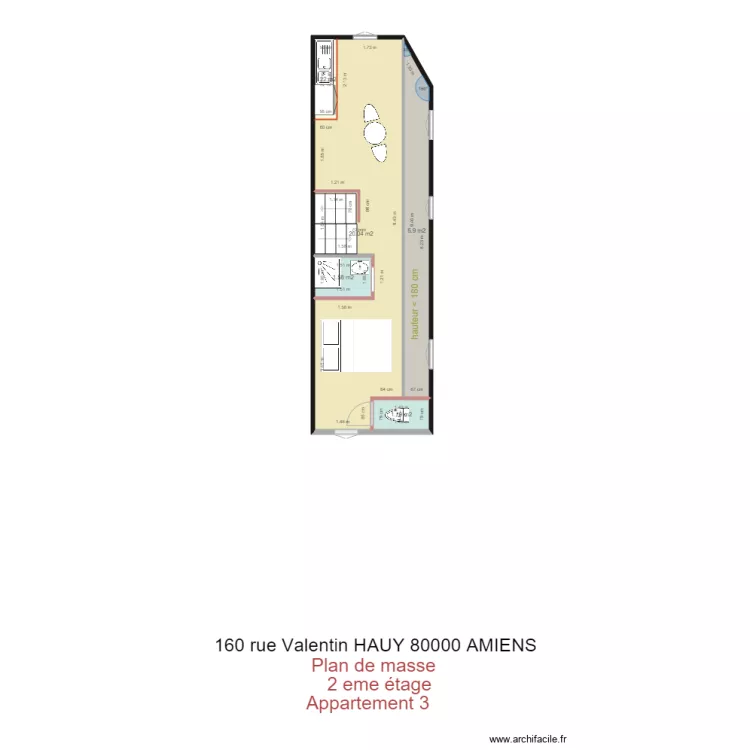 plan de masse 160 Valentin Hauy 80000 AMIENS appartement 3 2eme  &eacute;tage. Plan de 