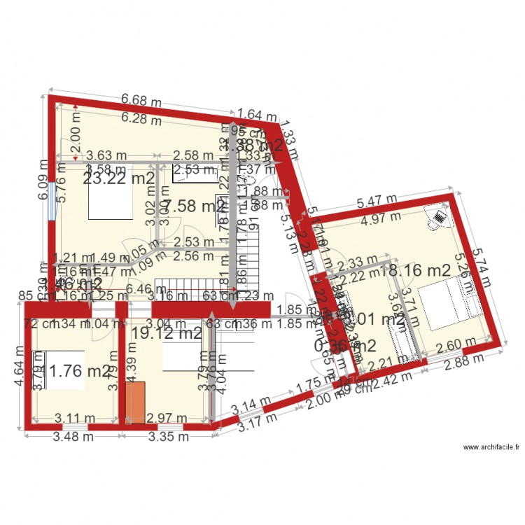 Aménagement révisé Etage projet 1. Plan de 0 pièce et 0 m2