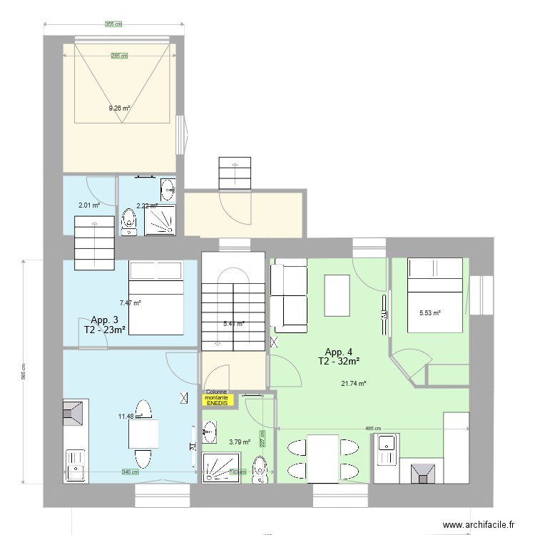 Nantes Etage 1 modif 2. Plan de 0 pièce et 0 m2