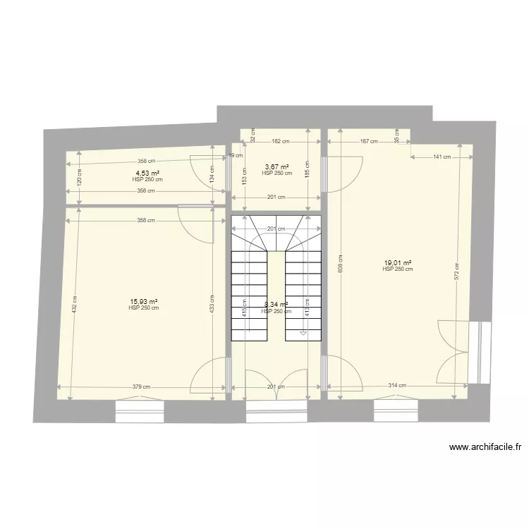 Malaucene R1 existant. Plan de 