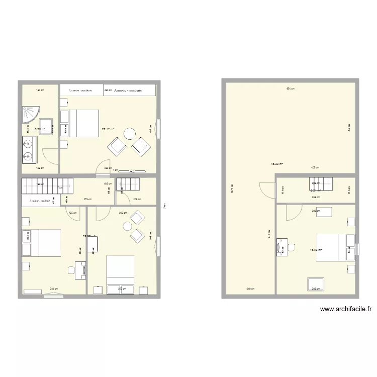 Meslier Touvre Etage 1. Plan de 