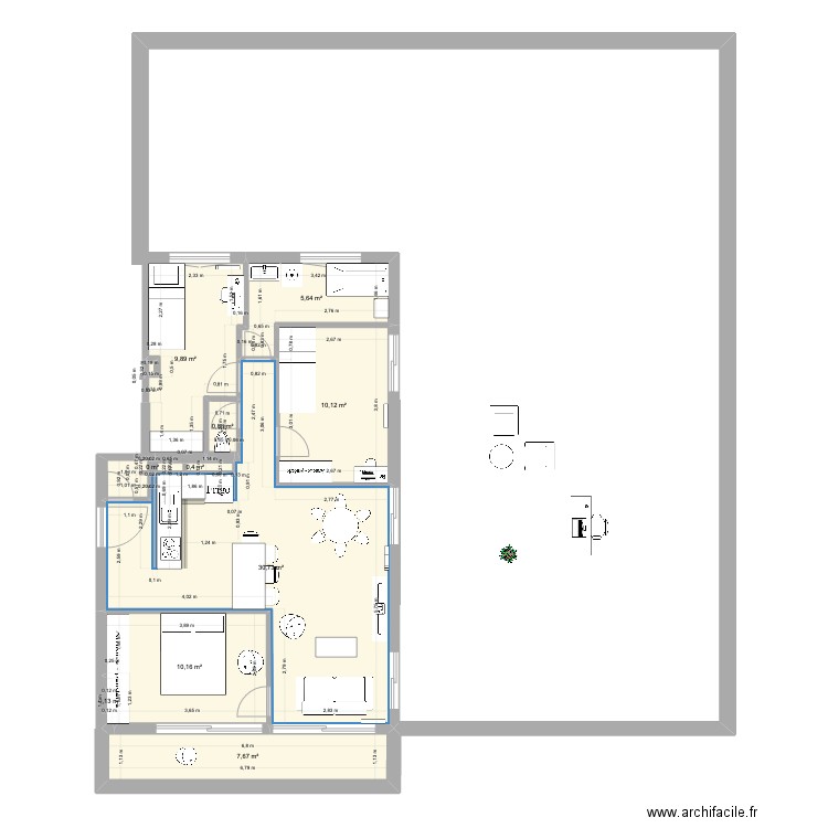 Javel POUR DEVIS. Plan de 10 pièces et 76 m2