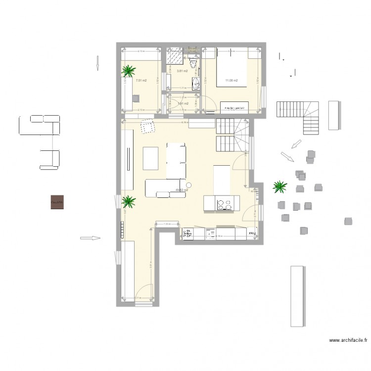 Appart RDC. Plan de 0 pièce et 0 m2