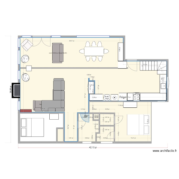 St antoine automne 2021. Plan de 7 pièces et 89 m2