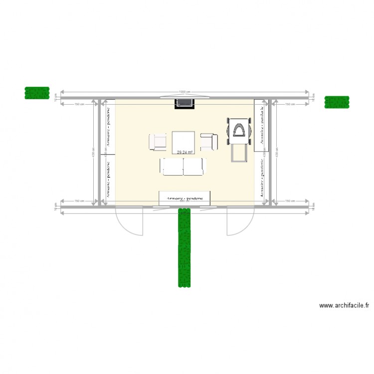 garconniere. Plan de 0 pièce et 0 m2