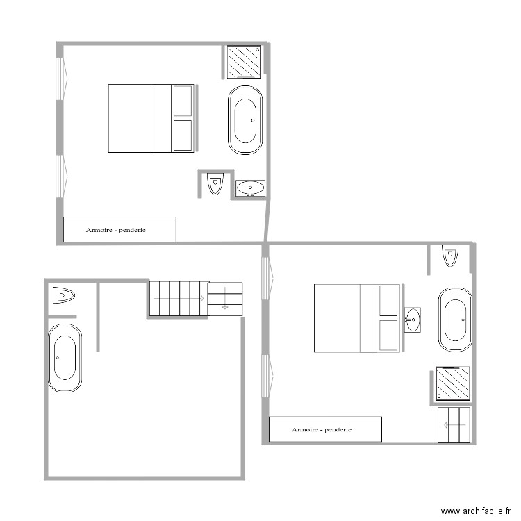 Chambre 1er etage v2. Plan de 0 pièce et 0 m2