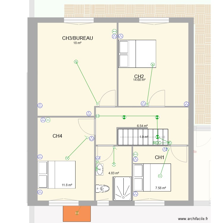 Le bars caroline. Plan de 0 pièce et 0 m2