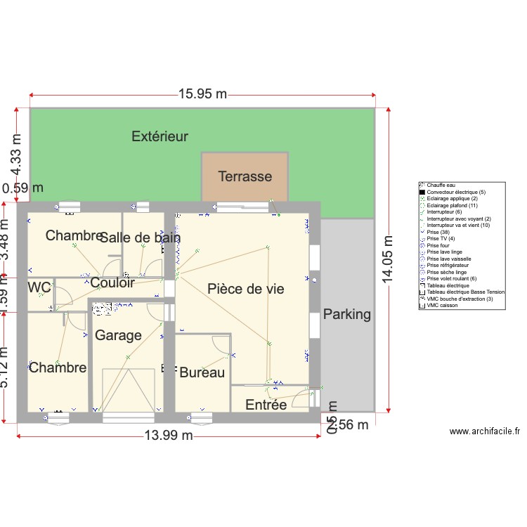 Plans Electricité L Albizia. Plan de 0 pièce et 0 m2