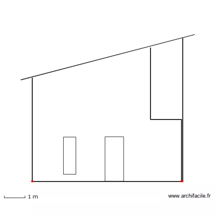 Fa&ccedil;ade Ouest 2. Plan de 