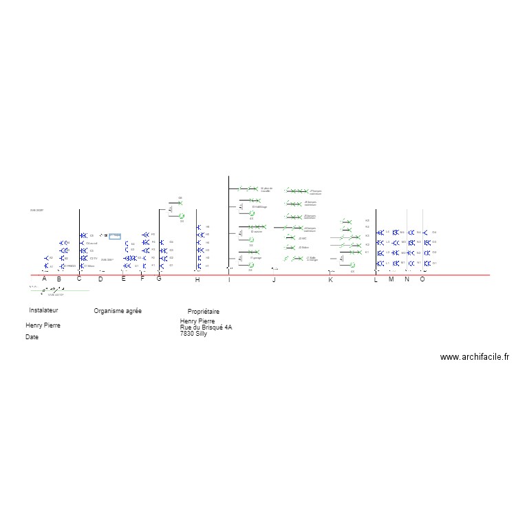 Schémas unifilaire RDC 300mA. Plan de 0 pièce et 0 m2