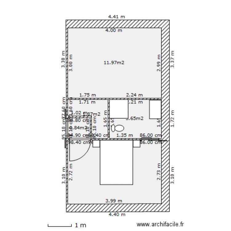 chambre parentale. Plan de 0 pièce et 0 m2