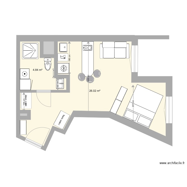 studio thomas v1. Plan de 0 pièce et 0 m2