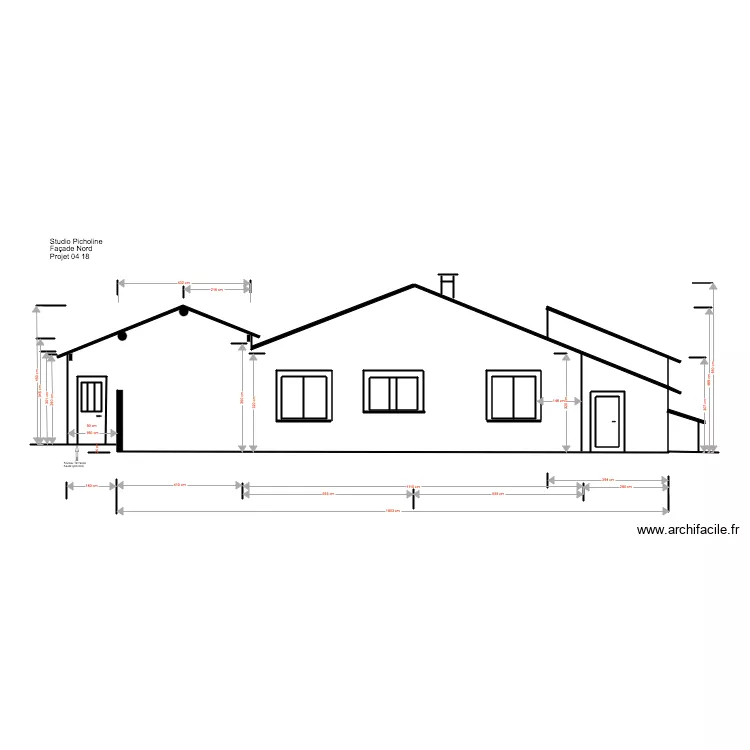 Studio Picholine 04 18 Fa&ccedil;ade nord Projet. Plan de 