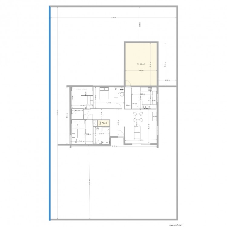 PLAN TERRAIN EN LARGEUR CHANGT DE SENS. Plan de 0 pièce et 0 m2