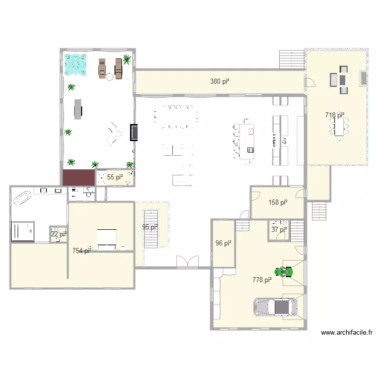 Chalet 1 &eacute;tage planimage. Plan de 