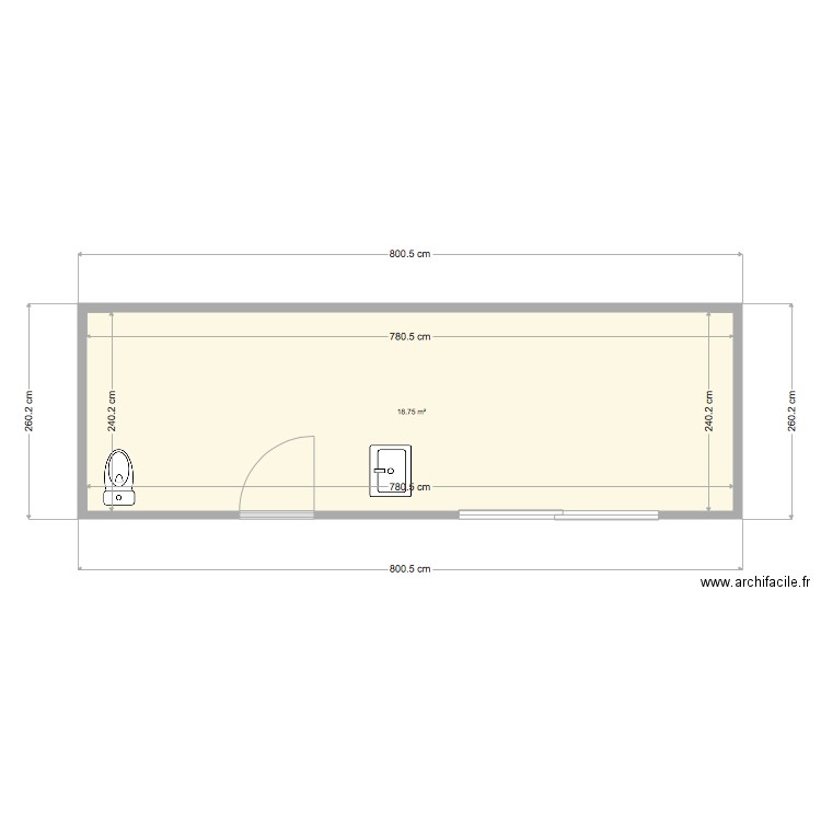 studio detaille. Plan de 0 pièce et 0 m2