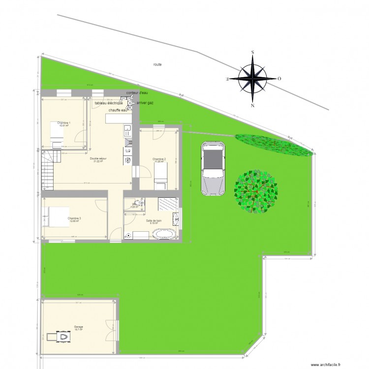 plan de masse 1. Plan de 0 pièce et 0 m2