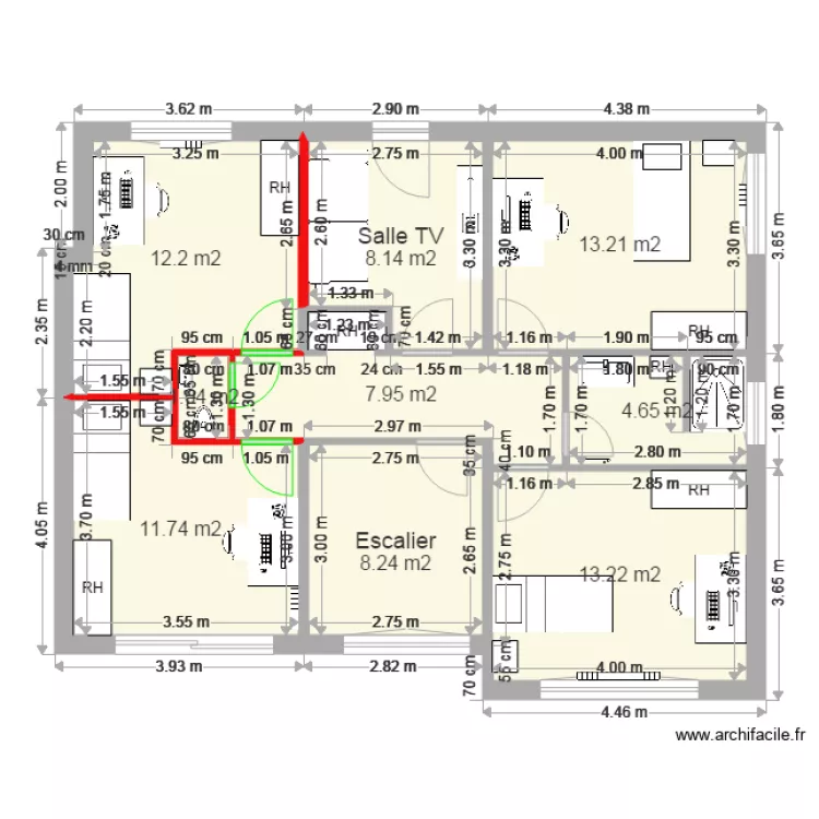 Moulin 1er &eacute;tage 06 02. Plan de 