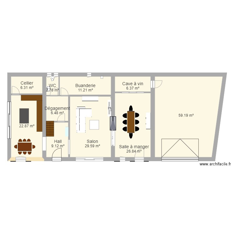 Maison Demptezieu Projet RDC. Plan de 0 pièce et 0 m2