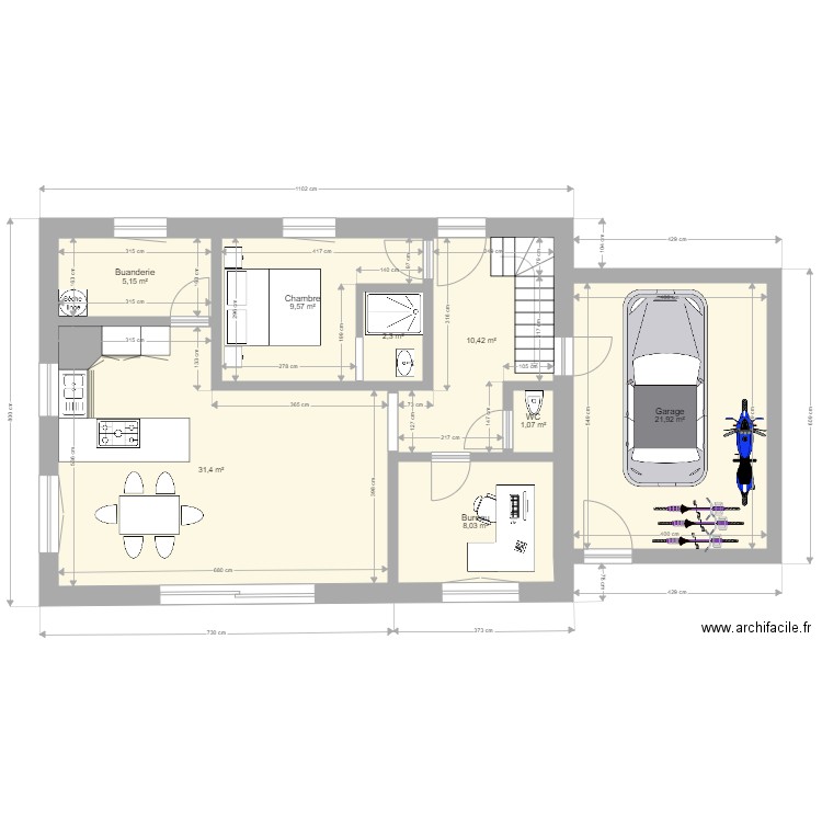 Davies Chêne V2 . Plan de 20 pièces et 231 m2