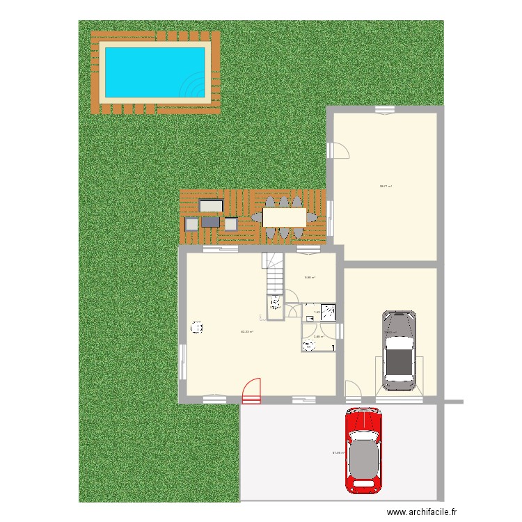 Maison RDC avec chambre. Plan de 0 pièce et 0 m2