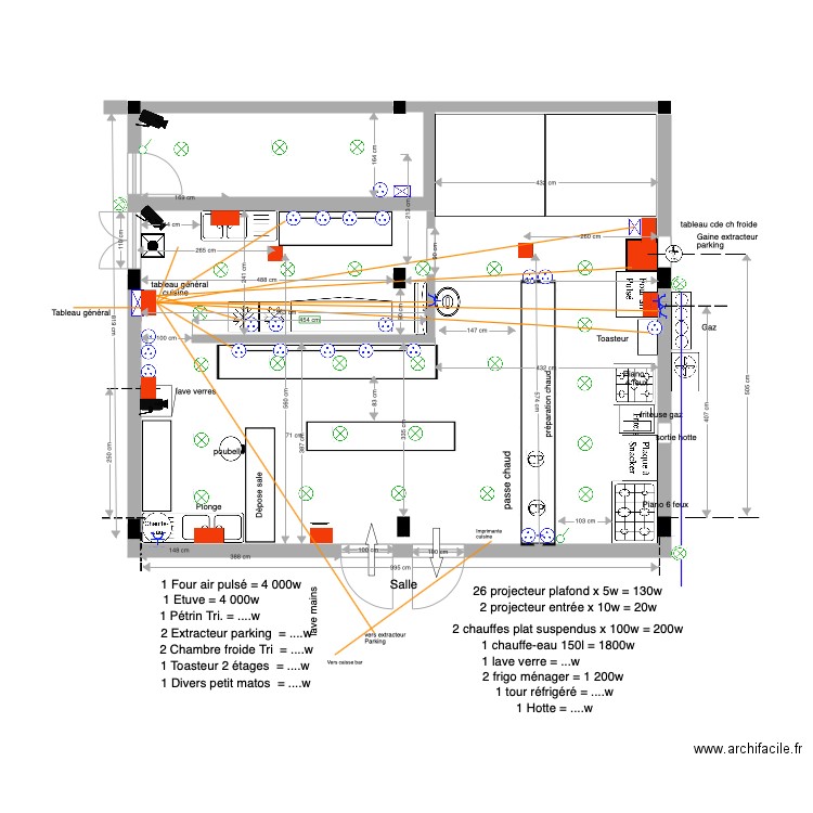 Cuisine Ivato nvelle implantation 2 2 2 G orange. Plan de 0 pièce et 0 m2