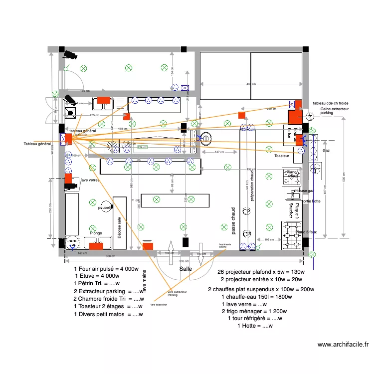 Cuisine Ivato nvelle implantation 2 2 2 G orange. Plan de 