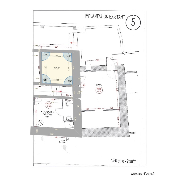 claire existant 2. Plan de 0 pièce et 0 m2