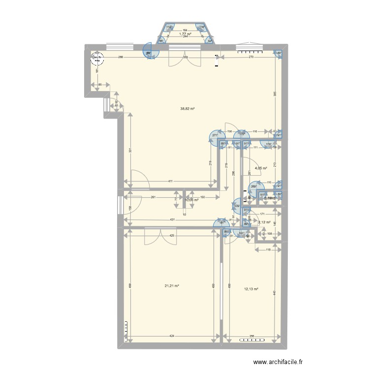 Plancha sans meuble Zenou. Plan de 8 pièces et 91 m2