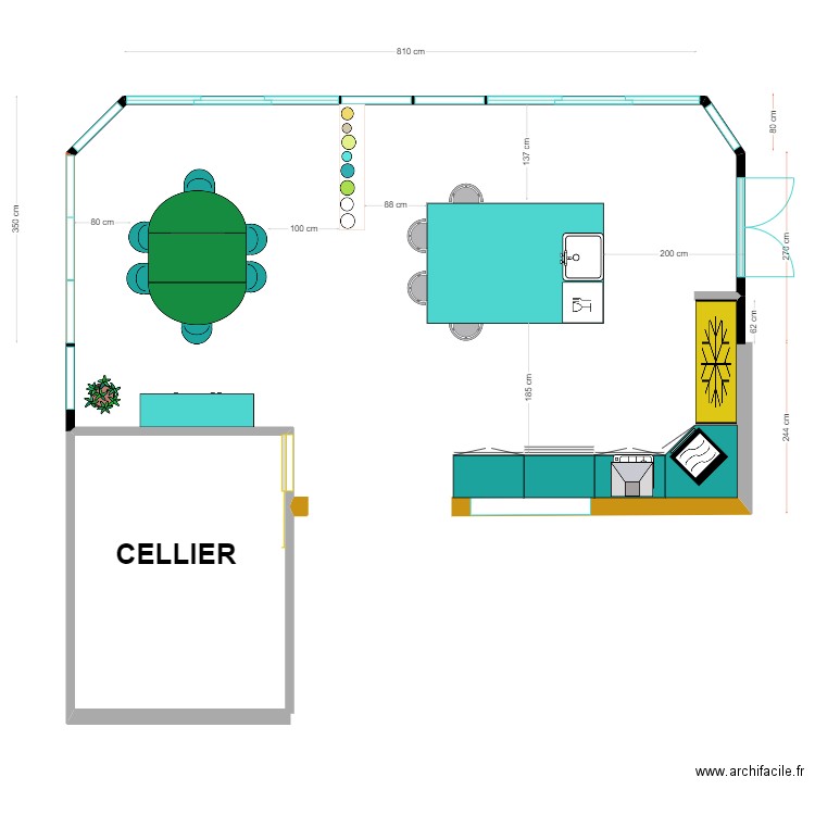Cuisine aménagée. Plan de 0 pièce et 0 m2