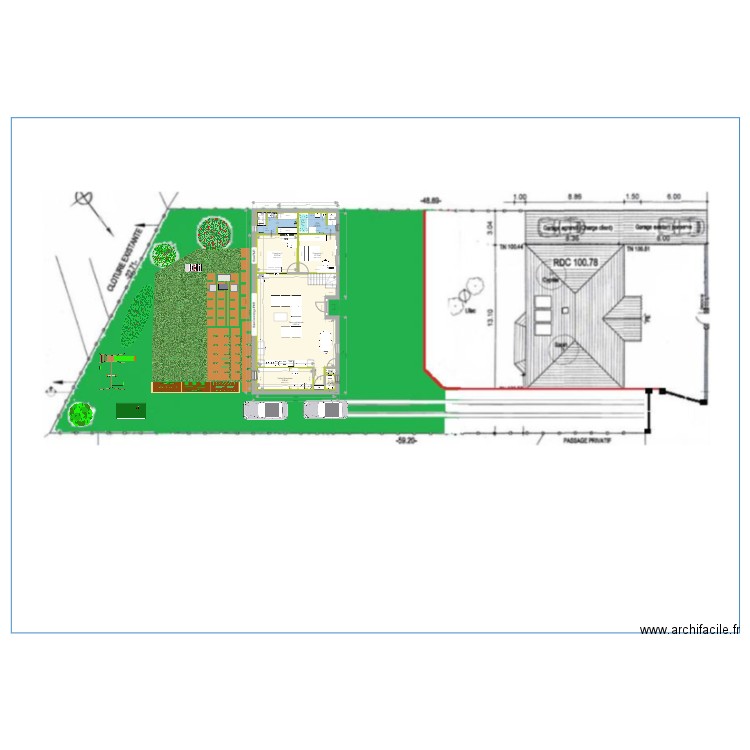 Jardin. Plan de 9 pièces et 112 m2