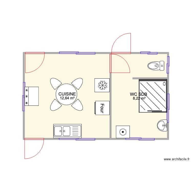 PLAN CUISINE WC SDB UEUE1 EST RIMATARA . Plan de 0 pièce et 0 m2