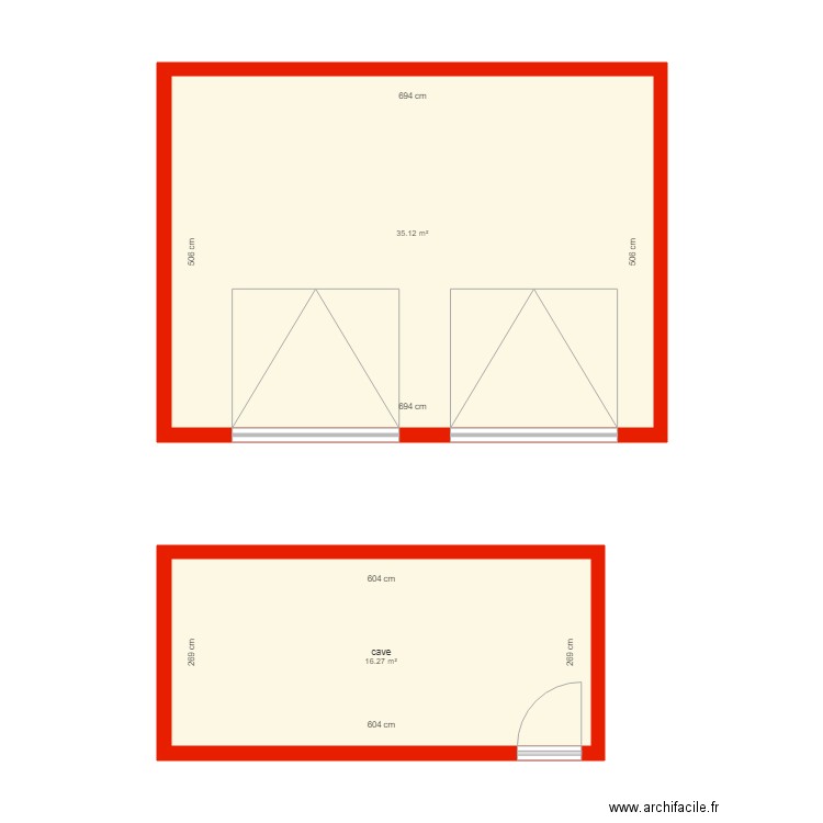 BI 2747 cave et garage côté. Plan de 0 pièce et 0 m2