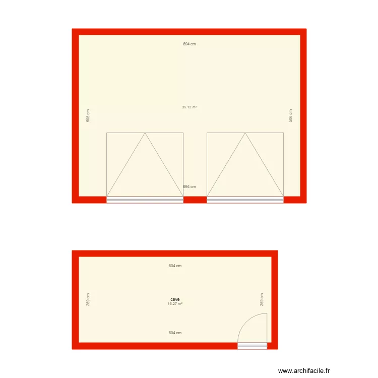 BI 2747 cave et garage c&ocirc;t&eacute;. Plan de 