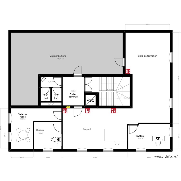 UTIF . Plan de 12 pièces et 178 m2