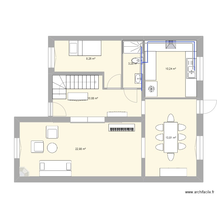 Sèvres 57 RdC + plomberie. Plan de 0 pièce et 0 m2