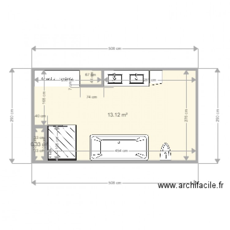 Salle de bain Master . Plan de 0 pièce et 0 m2