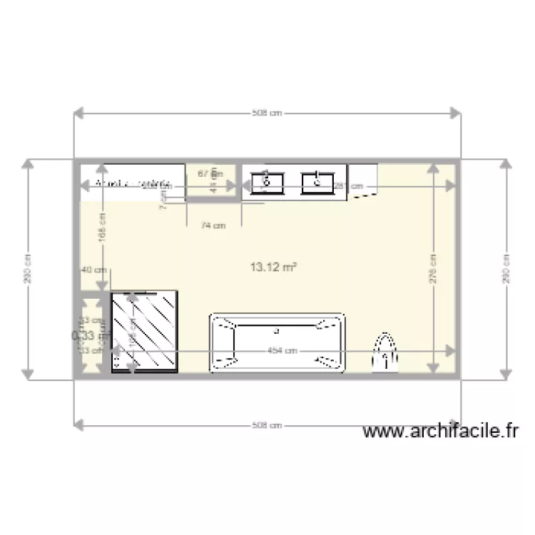 Salle de bain Master . Plan de 