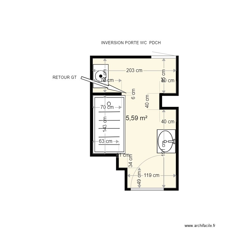 PARISSEAUX JOSE . Plan de 1 pièce et 6 m2