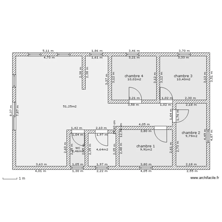 maison plien pied 1. Plan de 