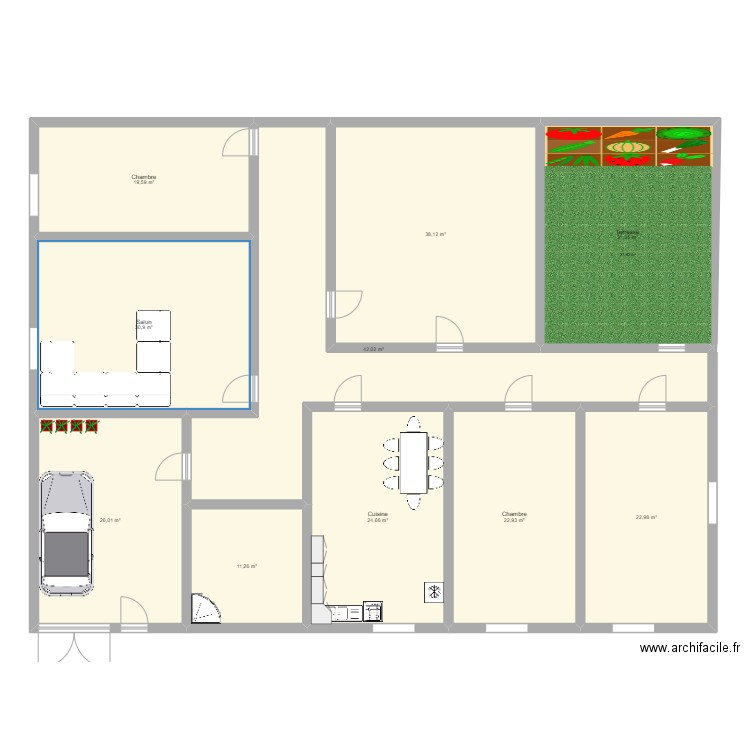 borama. Plan de 10 pièces et 270 m2