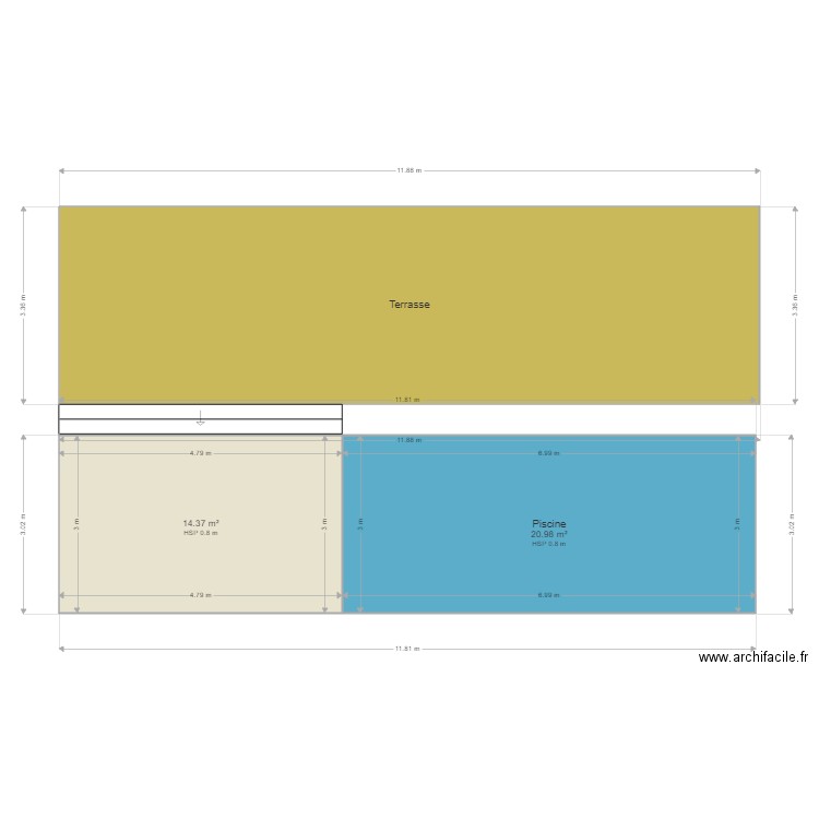 terrasse muscade. Plan de 0 pièce et 0 m2