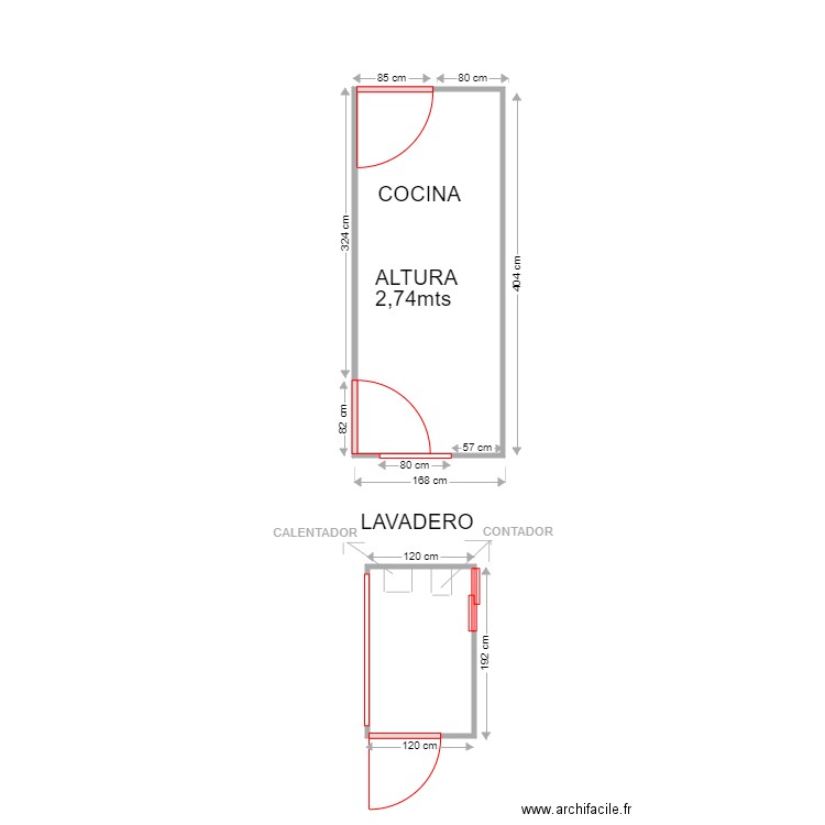 ANTONIA FERNANDEZ COCINA Y LAVADERO. Plan de 0 pièce et 0 m2