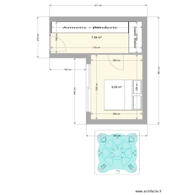 Agrandissement chambre. Plan de 0 pièce et 0 m2