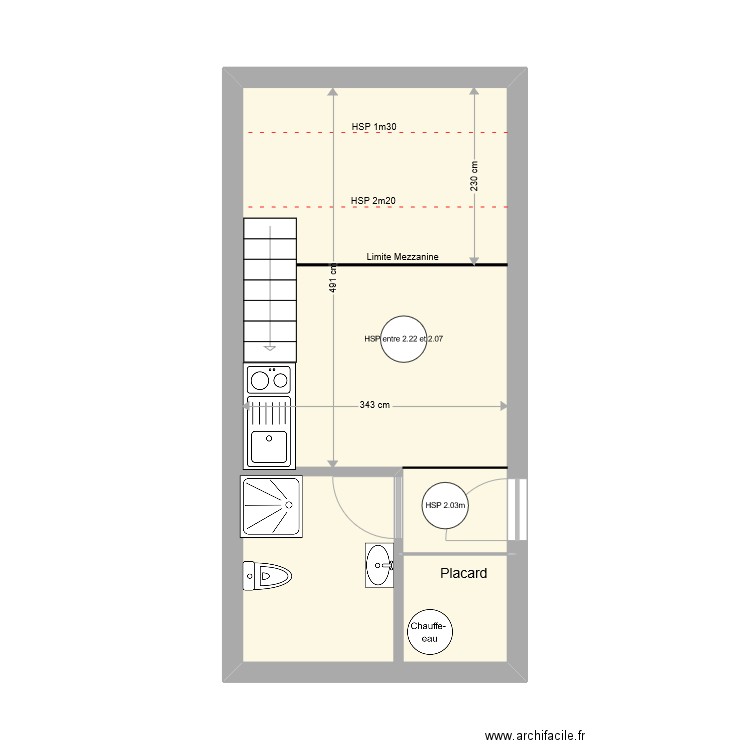 3 sas au vin - lot 7. Plan de 1 pièce et 25 m2