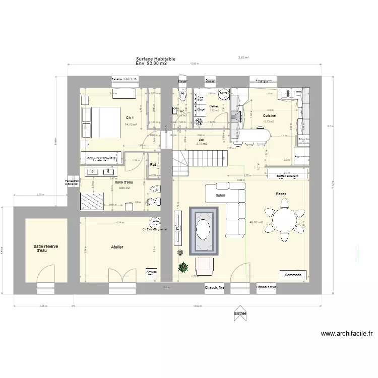 Loft Agrandissement R de C 2'. Plan de 