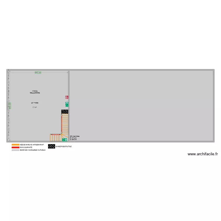 MC-R Performance mezzanine apr&egrave;s travaux. Plan de 